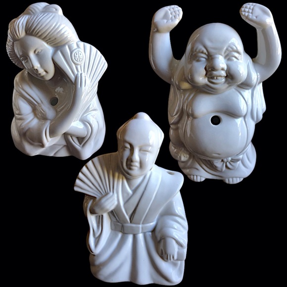 NEW 1990s Chinoiserie Figurines Set of 3 - Picture 9 of 11